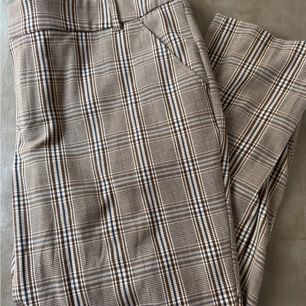 Ava & Viv Brown and Navy Plaid Trousers